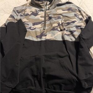 Amazon Black and Camouflage Women's Hoodie